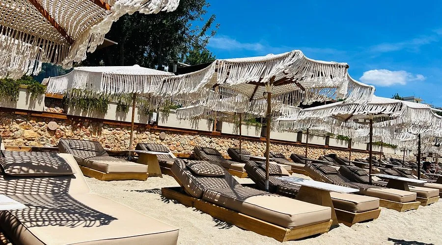 All-day sunbeds and beachfront bar at The Royal Beach Vouliagmeni