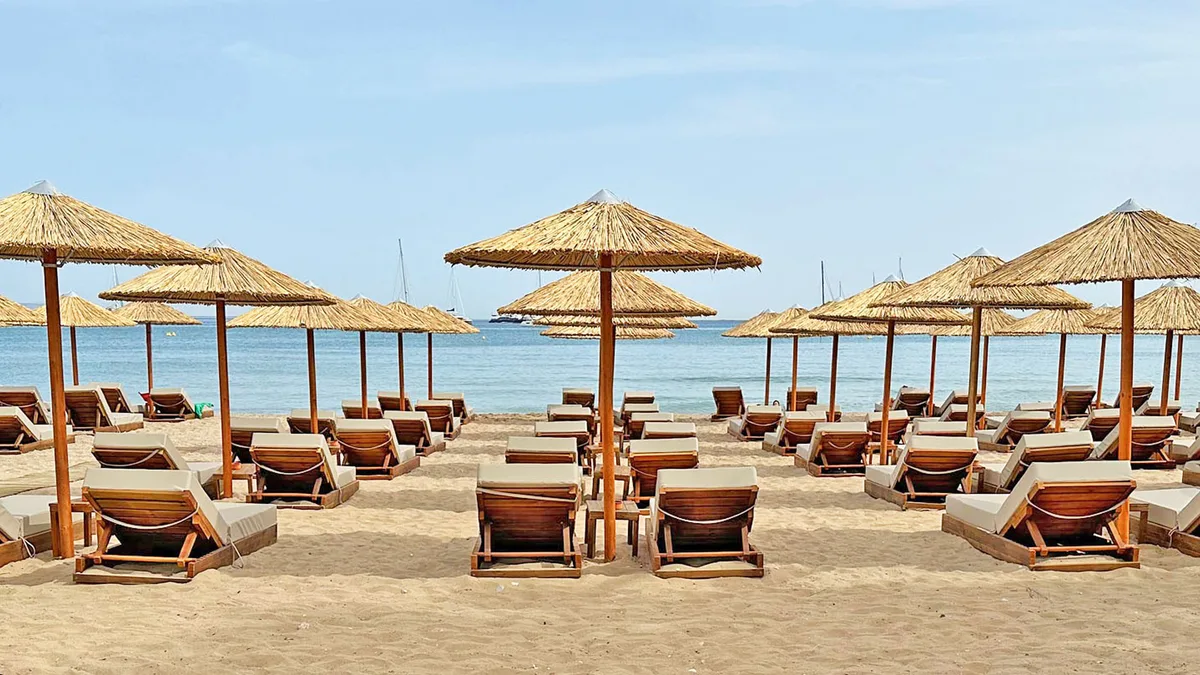 Wide organised beach with water sports at Varkiza Resort, Varkiza