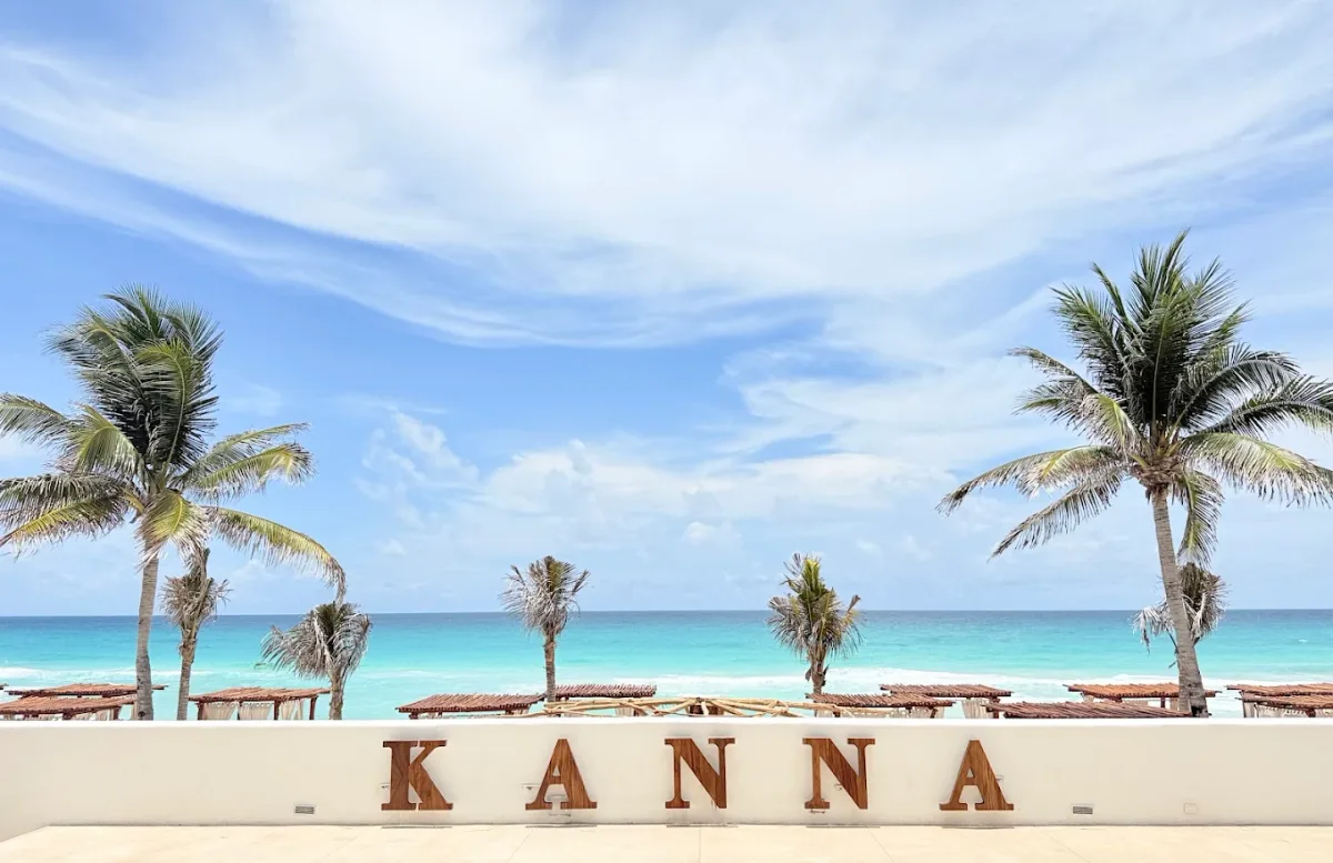 Caribbean-facing loungers and pool at Kanna Beach Club, Km 16.5