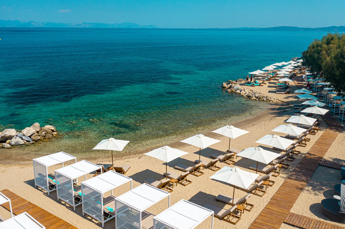 Watersports and a food-truck kitchen at Emerald Beach Bar, Angsana Corfu Resort