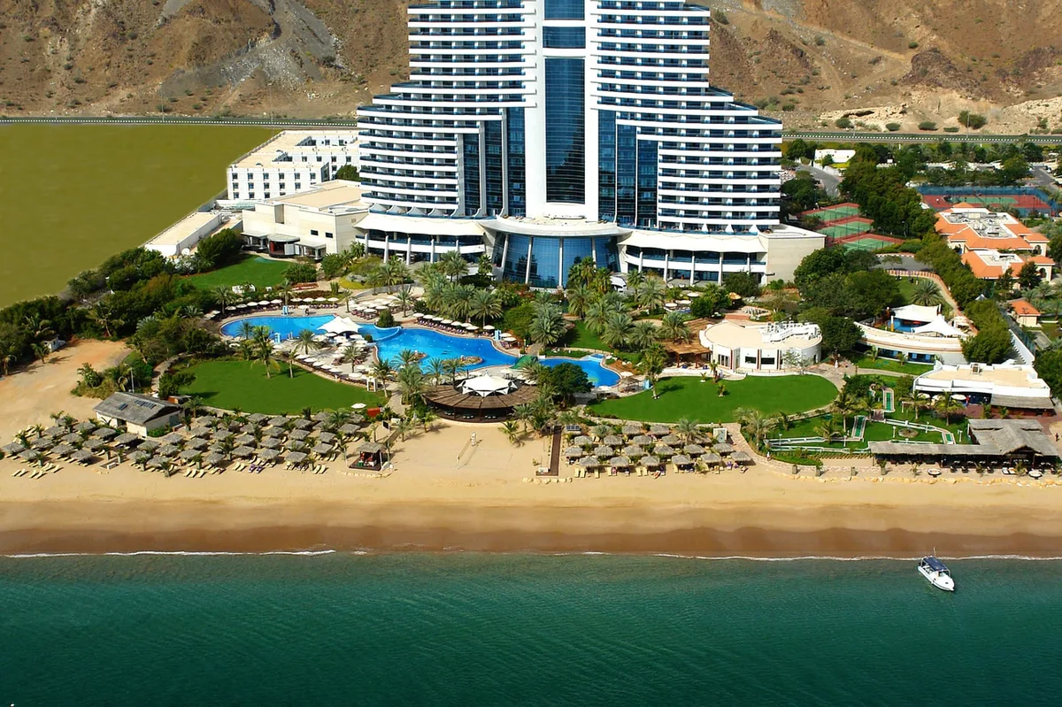 One of the UAE's largest free-form pools at Le Meridien Al Aqah Beach Resort, Al Aqah