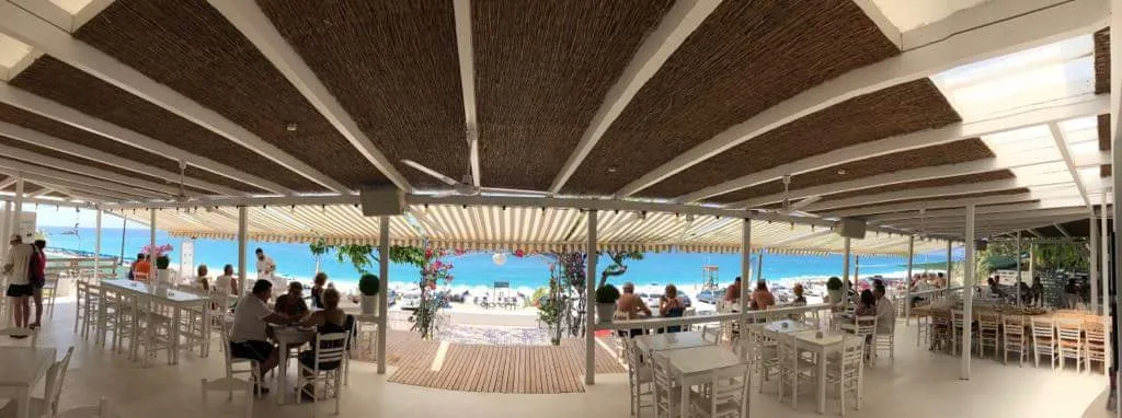 Sunset dining terrace at Monato da Gusto, Kathisma Beach