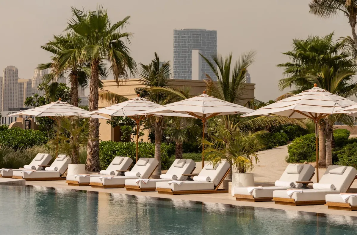 Adults-only pool and golden-sand beach at Safina, One&Only The Palm