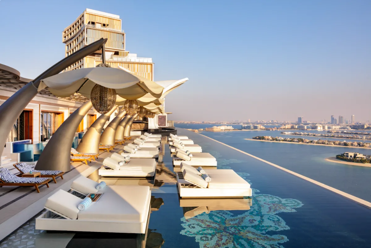 Rooftop infinity pool with Palm views at Cloud 22, Atlantis The Royal