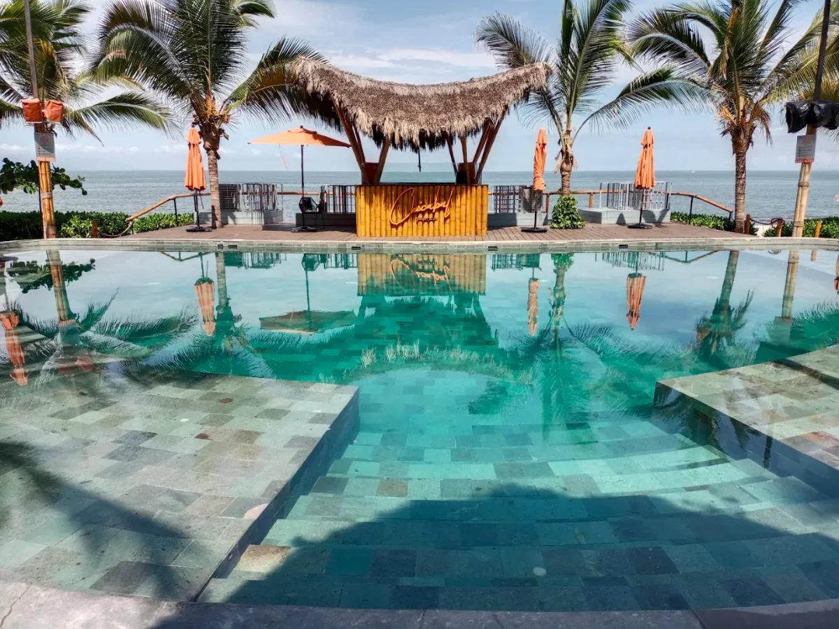 Cabanas and sunset party deck at Chicabal Sunset Club, hotel zone